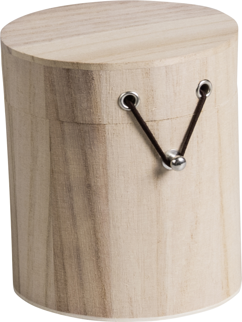 Wooden box H12cm ø 10cm with closure